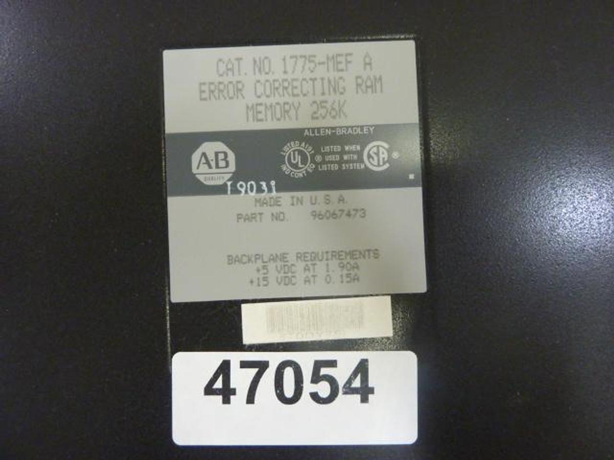 Used ALLEN BRADLEY Error Correcting Ram Memory 1775-MEF SER A #47054