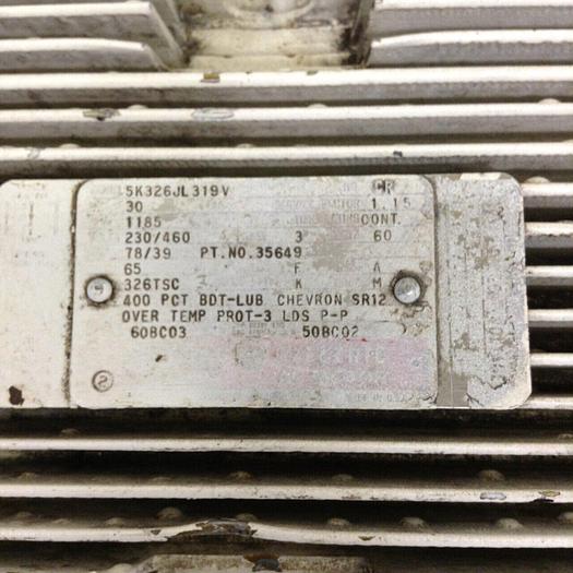 Used GENERAL ELECTRIC / GE 30 HP Motor 5K326JL319V Used