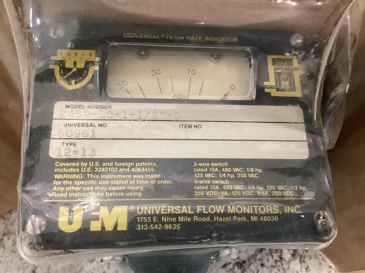 UNIVERSAL FLOW MONITORS Flow Rate Indicator 2459-50-1-1/2-0 #32207