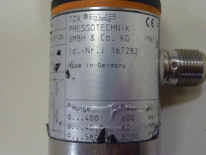 Used PRESSOTECHNIK Pressure Switch 167282 #59739
