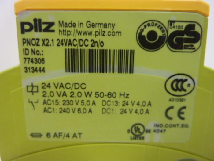 Used PILZ Relay PNOZX2.124VAC/DC2N/O #48832