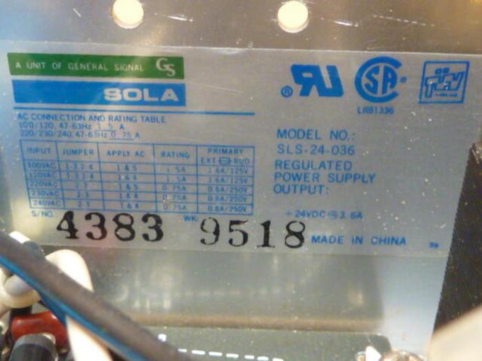 Used SOLA ELECTRIC Power Supply SLS-24-036 #38096