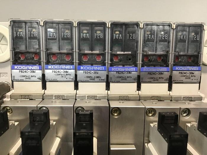 Used KOGANEI Block w/ Valves PBM6P-3W #120986