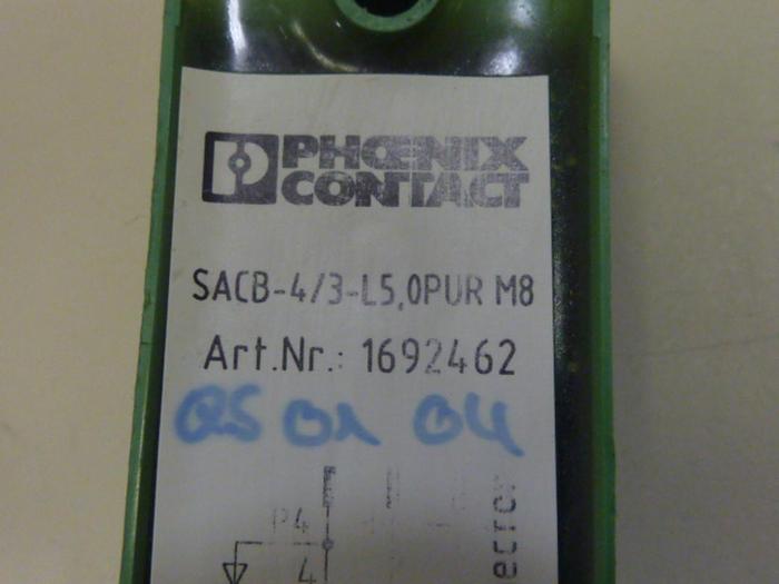 Used PHOENIX CONTACT Actuator Box SACB-4/3-L5,0PUR M8 #63920
