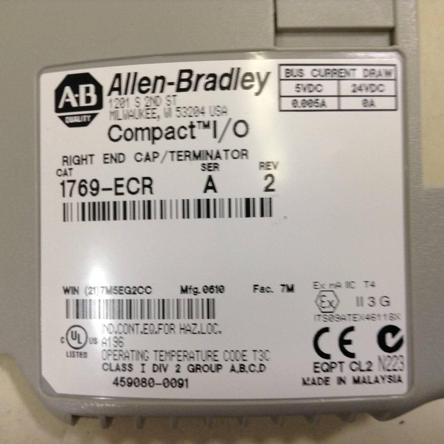 Used ALLEN BRADLEY Right End Cap 1769-ECR SER A Used