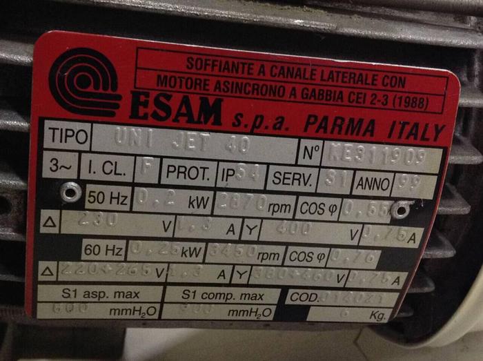 Used ESAM Channel Blower UNI JET 40 #87065