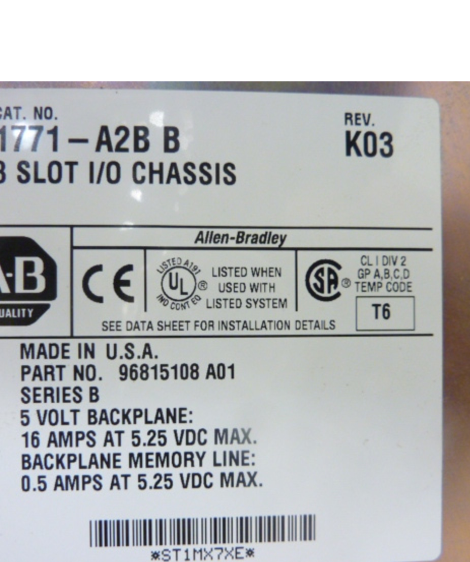 Used ALLEN BRADLEY Slot Rack 1771-A2B SER B USED