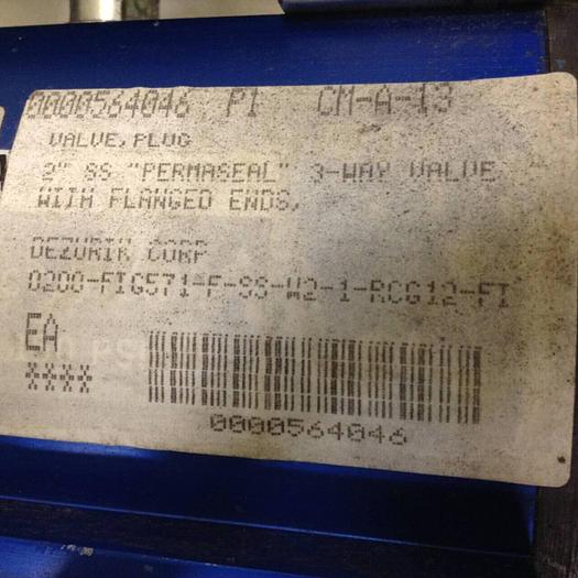 Used DEZURIK 316 Stainless Steel Bypass Valve w/ Actuator 9220443 #75561