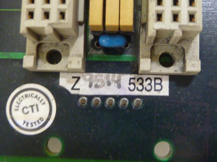 Used CTI Van Dorn Control Rack Board CTI 605 Z9514533B #61605
