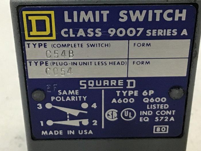 Used SQUARE D Limit Switch 9007-C54B #121683