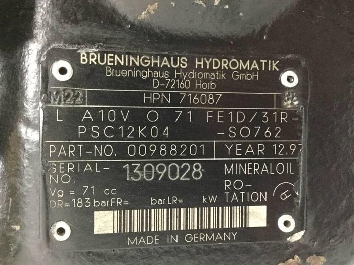 Used BRUENINGHAUS HYDROMATIK Hydraulic Motor HPN716087 Used