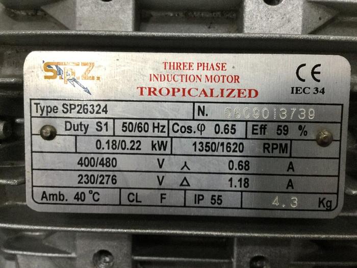 Used SPZ Gear Reduction Induction Motor SP26324 Used