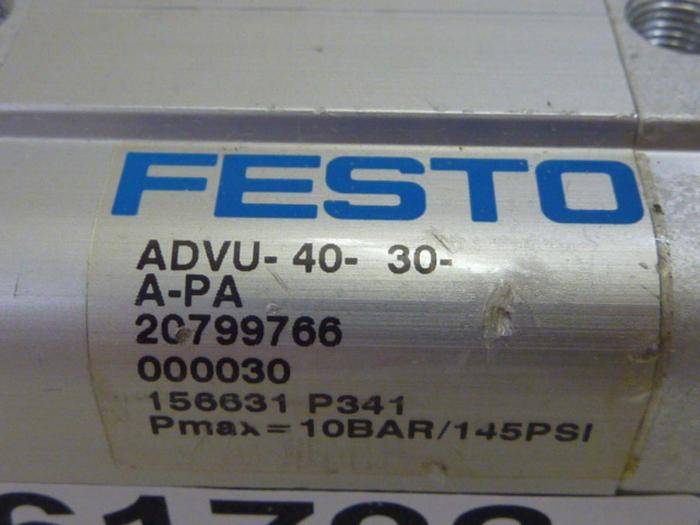 Used FESTO Compact Cylinder ADVU-40-30-A-PA #61792