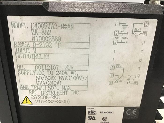 Used RKC Temperature Control REX-C400FJA3-MAN #143440