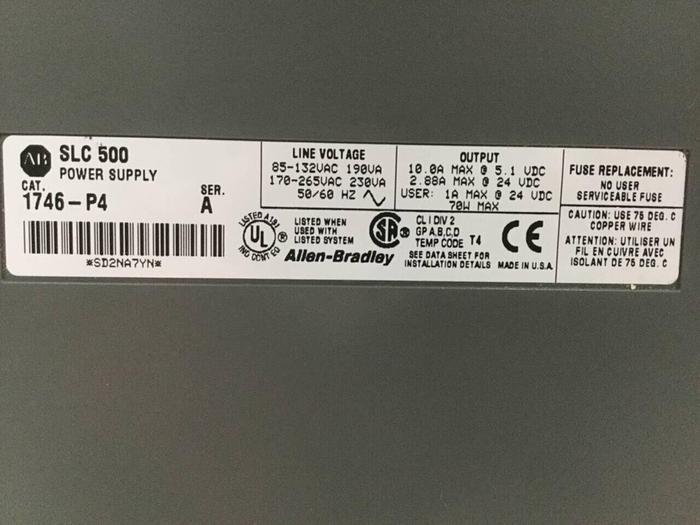 Used ALLEN BRADLEY Power Supply 1746-P4 SER A #100355