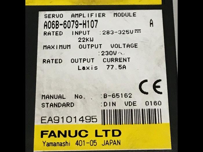 Used FANUC Servo Amplifier Drive A06B-6079-H107 #135820