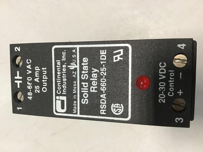 Used CONTINENTAL INDUSTRIES Solid State Relay RSDA-660-25-1DE #134797