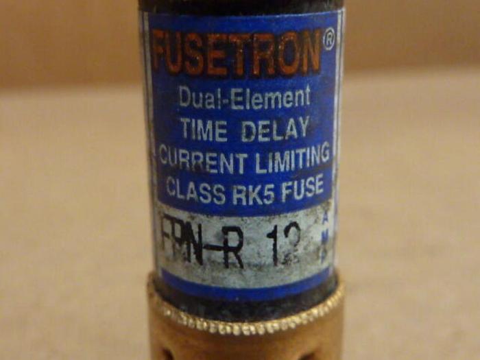Used FUSETRON 12 Amp Fuse FRN-R-12 #33625