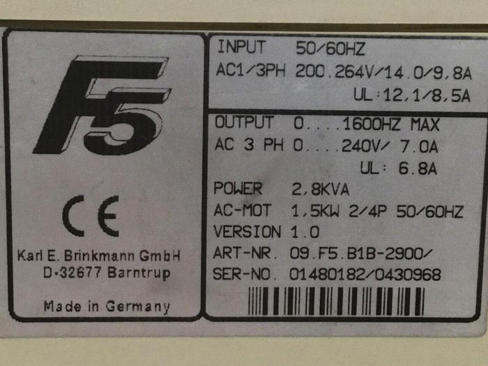 Used KEB F5 Drive 09.F5.B1B-2900 #105139