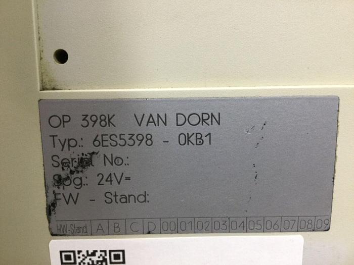 Used VAN DORN OP 398K Pathfinder Control 6ES5 398-0KB1 Used