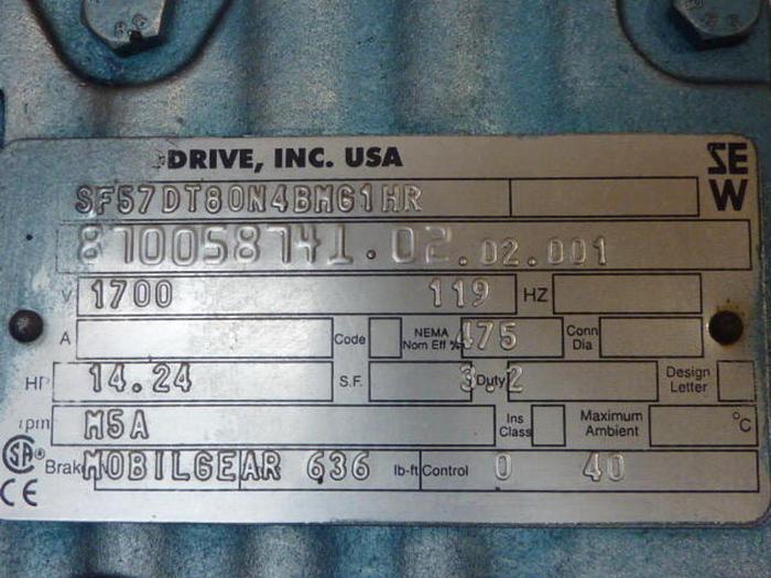 Used SEW EURODRIVE Gear Motor w/ Gearbox DFT80N4BMG1HR #37623