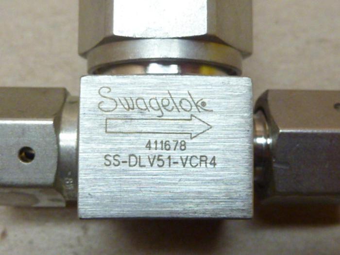 Used SWAGELOK Sealed Valve SS-DLV51-VCR4 #40371