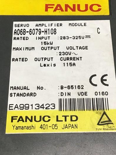 Used FANUC Servo Amplifier Drive A06B-6079-H108 Used