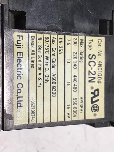 Used FUJI ELECTRIC Contactor SC-2N TR-2N/3 #115805