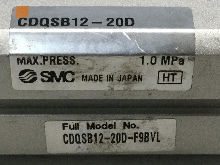 Used SMC Compact Cylinder CDQSB12-20D-F9BVL #108055