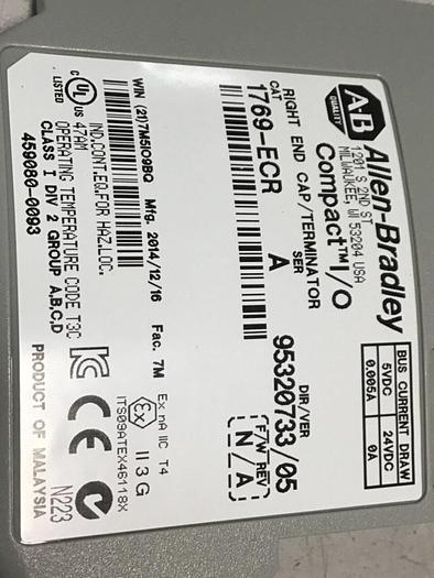 Used ALLEN BRADLEY Right End Cap 1769-ECR SER A #125385