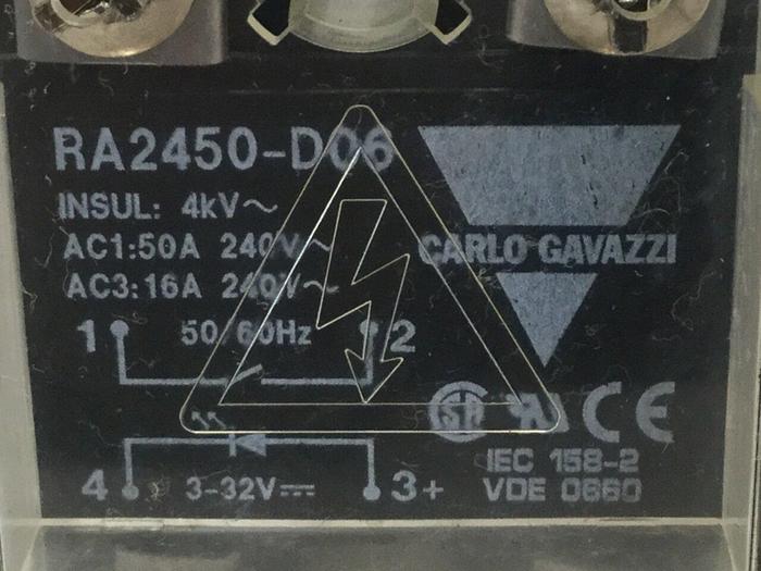 Used CARLO GAVAZZI Relay RA2450-D06 Used #103168