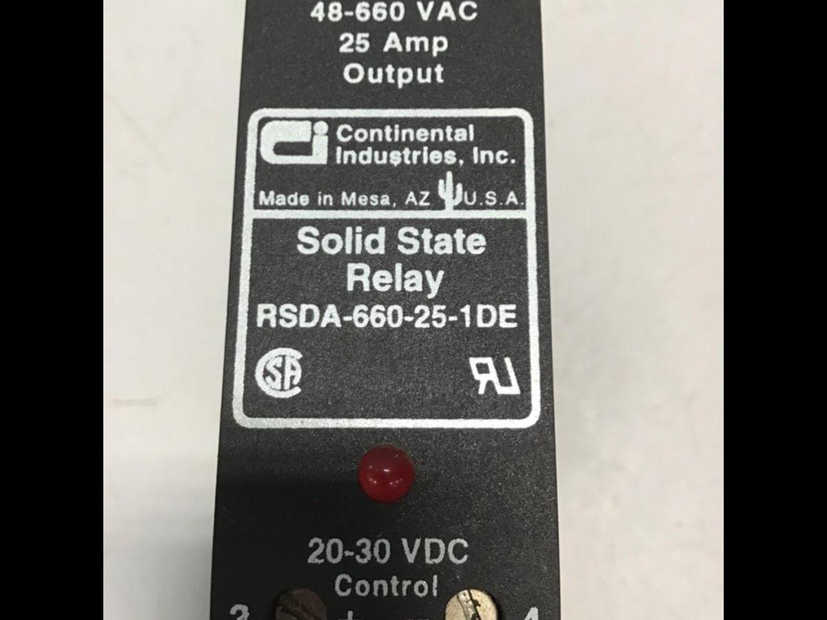 Used CONTINENTAL INDUSTRIES Solid State Relay RSDA-660-25-1DE Used