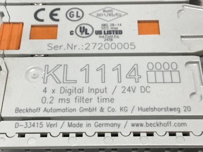 Used BECKHOFF 4-Channel Digital Input Terminal KL1114 #125254