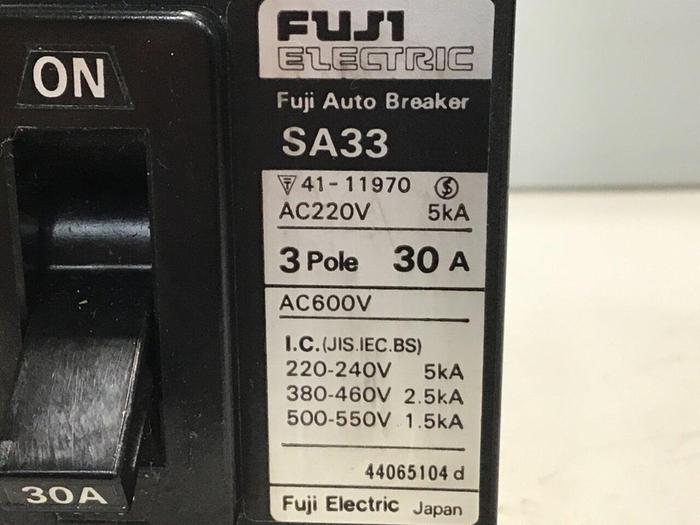 Used FUJI ELECTRIC 30 Amp Auto Circuit Breaker SA33-30 #119768