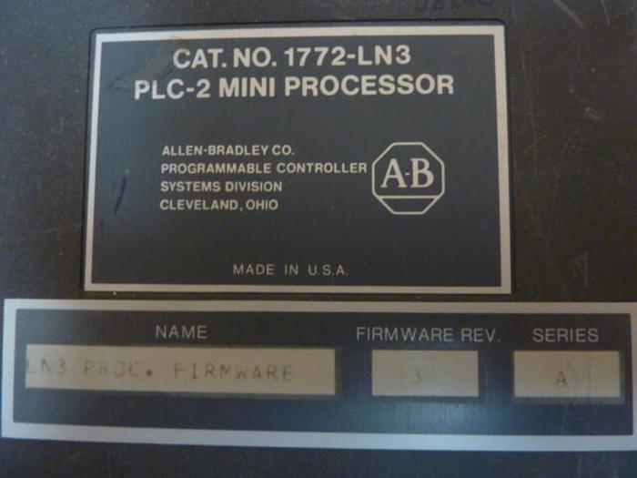 Used ALLEN BRADLEY PLC-2 mini processor 1772-LN3 SER A #35402