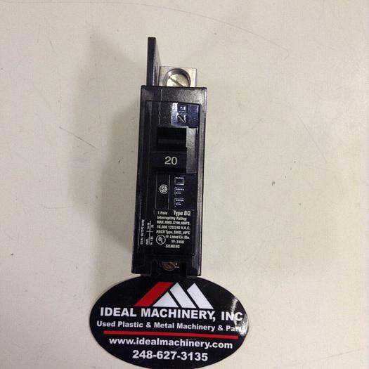 Used SIEMENS 20 Amp Circuit Breaker BQ1B020 #77460