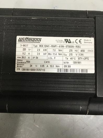 Used WITTMANN 3.9 HP Motor MCS 12H41-RS4P1-A19N-ST5S00N-R0SU Used