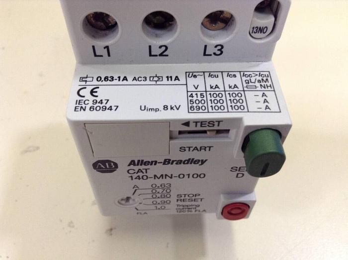 Used ALLEN BRADLEY Manual Motor Starter 140-MN-0100 SER D #79597