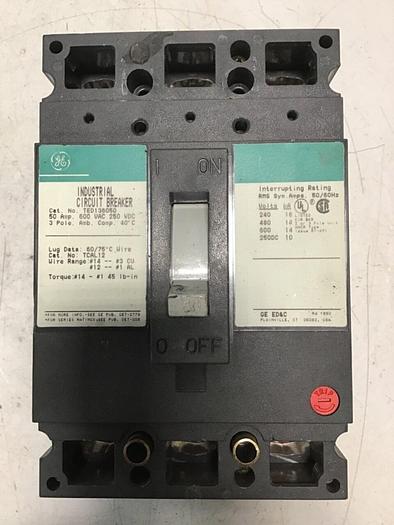 Used GE TED136050 Breaker & Disconnect 50 AMP USED #138656