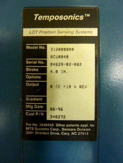 Used TEMPOSONICS INC LDT Position Sensing Systems 312000000RCU0040 #66953