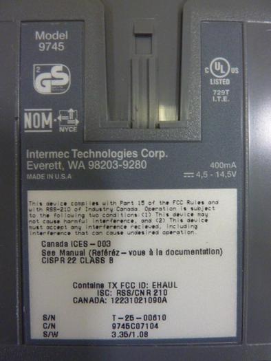 Used INTERMEC Barcode Reader 9745 #61463