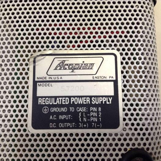 Used ACOPIAN Regulated Power Supply 5J200 #72091