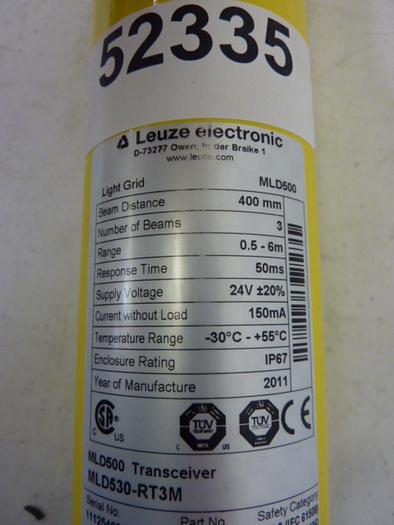 Used LEUZE Light Curtain Transmitter MLD530-RT3M #52335
