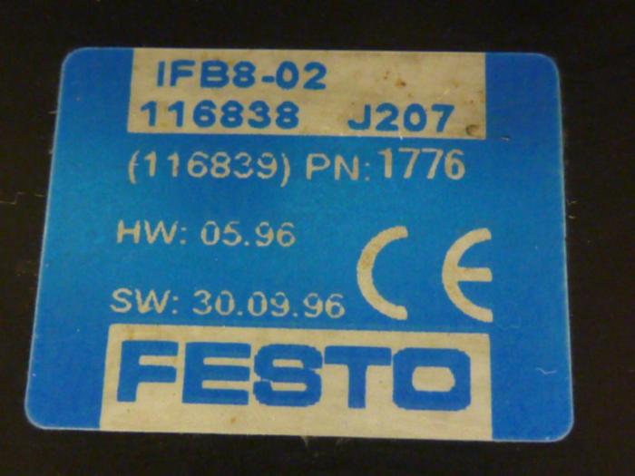 Used FESTO Control Block / Valve Terminal IFB8-02 #52864