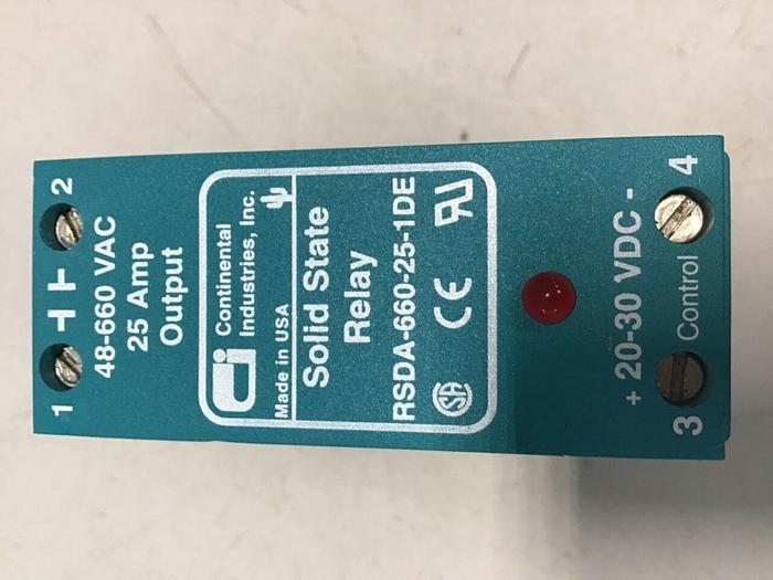 Used CONTINENTAL INDUSTRIES Solid State Relay RSDA-660-25-1DE #138135