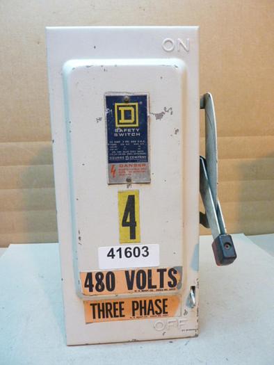 Used SQUARE D 30 Amp Safety Disconnect Switch H361 E1 Used