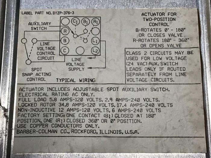 Used Barber Colman Actuator MC-431-0-0-1 Used