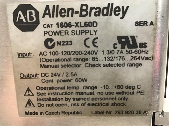 Used ALLEN BRADLEY Power Supply 1606-XL60D #120764