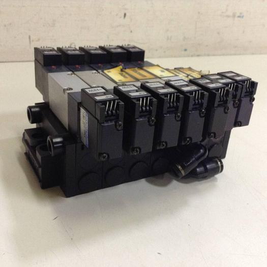 Used KOGANEI Manifold w/ Solenoid Valves A180-4E2-CPLL-12W-1L #86125