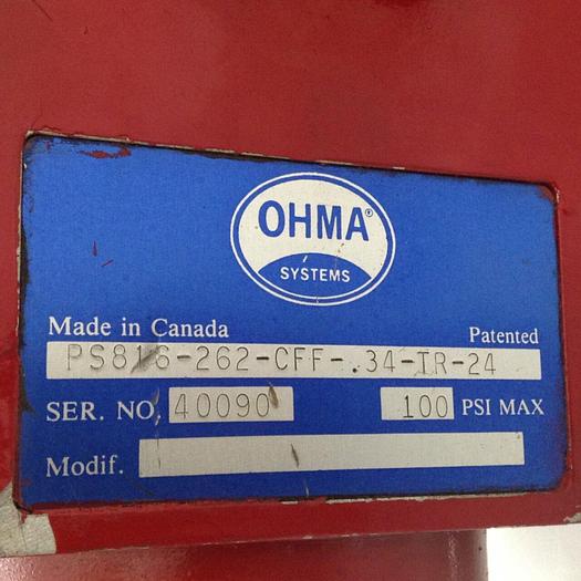 Used OHMA Cylinder 816-20-BC-TR-28-M40538 / PS816-262-CFF-.35-TR-24 #89780